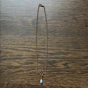 Bronze with Blue Pendant Necklace